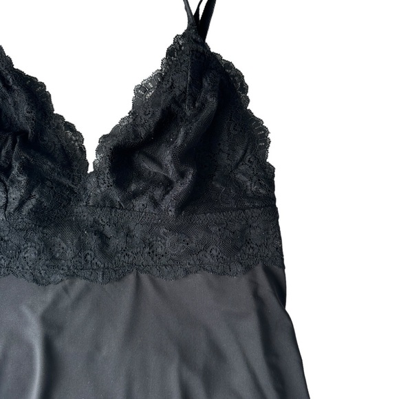 LA VIE EN ROSE BLACK LACE OVERLAY NIGHTIE SLIP-ON LINGERIE SIZE S - Picture 9 of 14